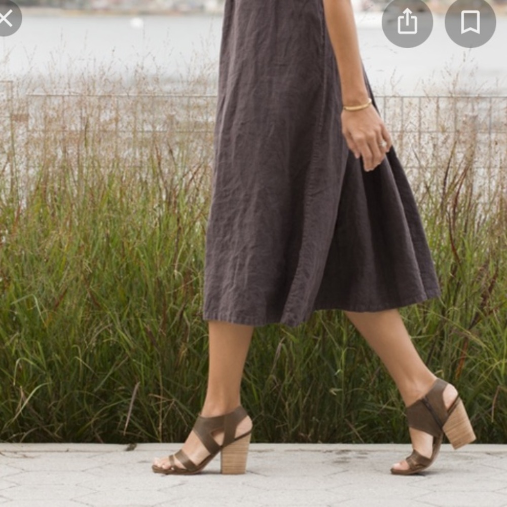 Coclico Cersei Jungle Brown Chunky Block Heel Sandals Sz 8.5 EU 39